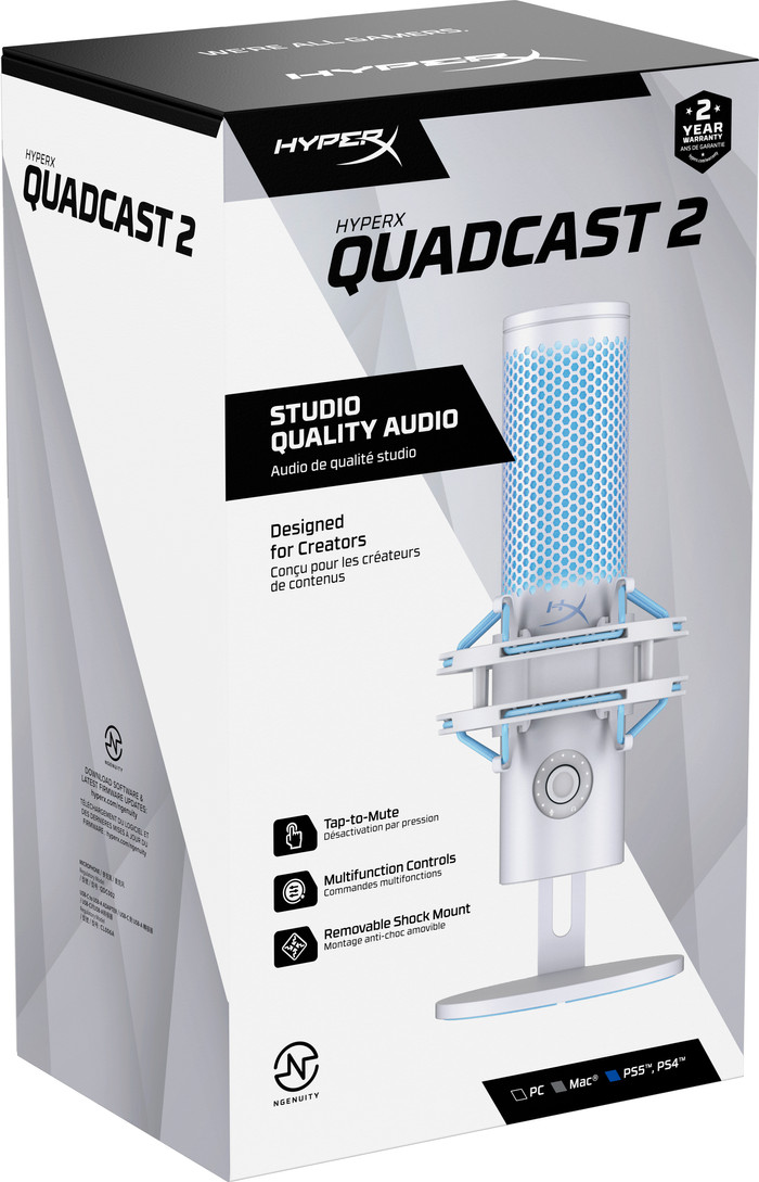 HyperX QuadCast 2 USB Microphone Frost packaging