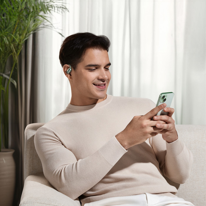 Soundcore AeroFit 2 Grün produkt in gebrauch