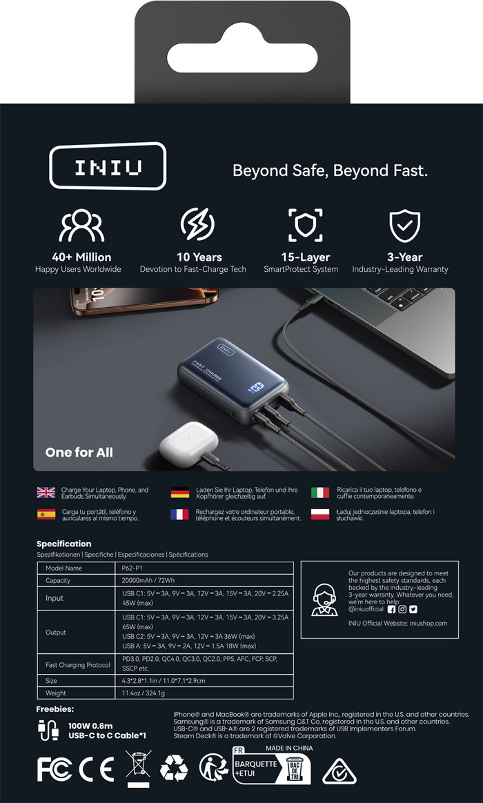 INIU Leopard Power 65W verpackung