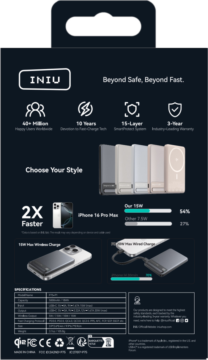 INIU MagPro Ultra Slim 5000mAh packaging