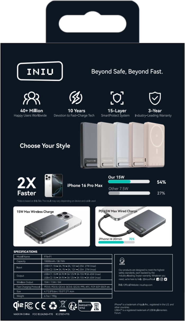 INIU MagPro Ultra Slim 10.000 mAh verpackung