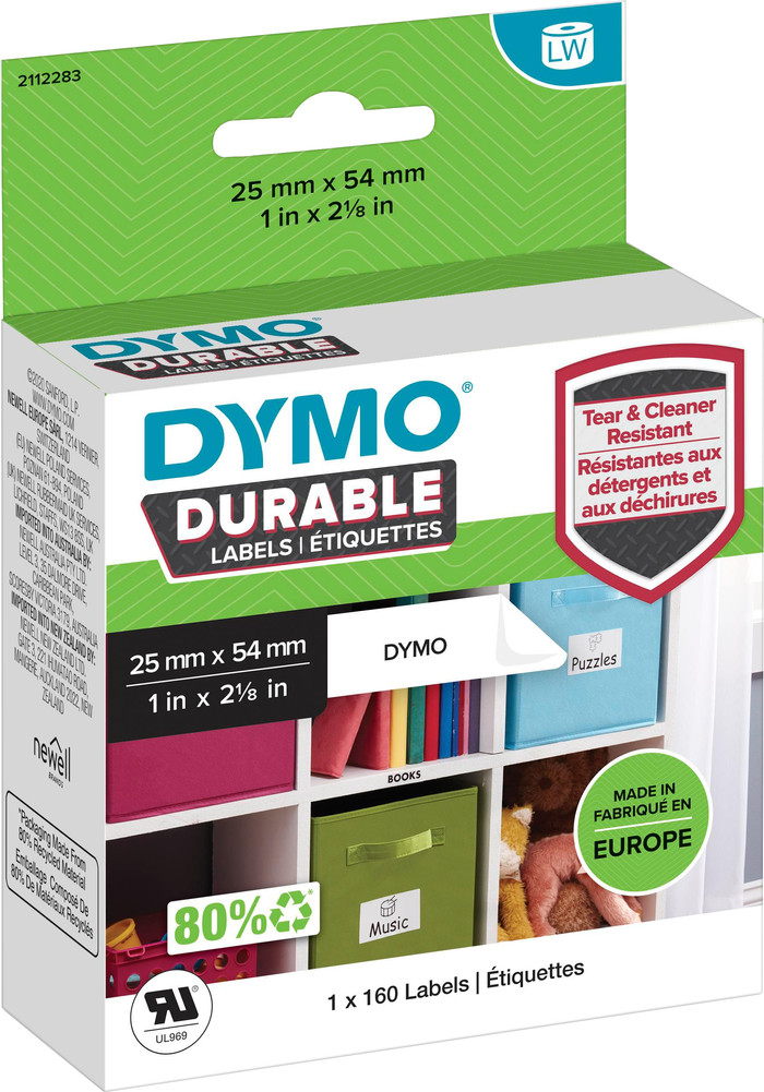 DYMO Haltbare LabelWriter Etiketten 25 x 54 mm 160 Stück Main Image
