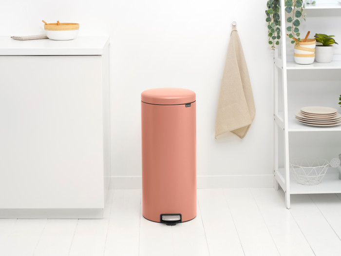 Brabantia NewIcon Pedal Trash Can 30L Warm Copper product in use