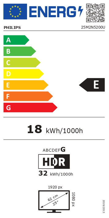 Philips Evnia 25M2N5200U/00 energielabel