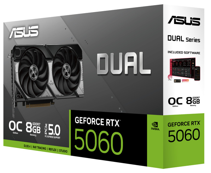 ASUS DUAL GeForce RTX 5060 OC 8GB verpackung