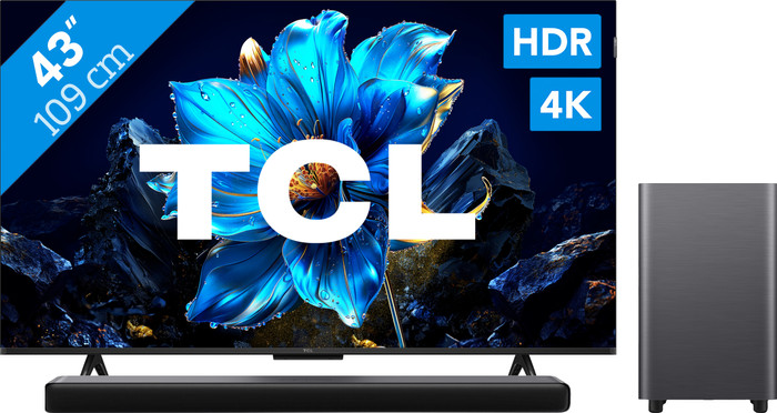 TCL 43 inches QLED P71K 4K (2025) + TCL S55H 2.1 Soundbar Main Image