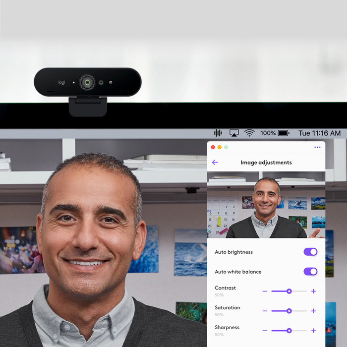 Logitech Brio 4K Webcam product in use