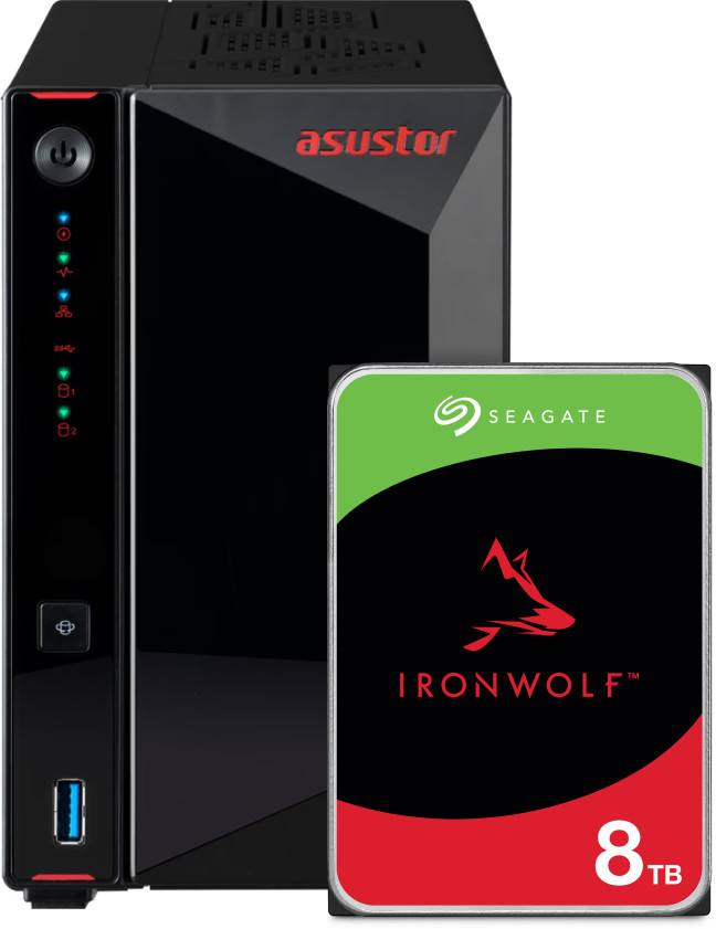 ASUSTOR AS5402T + Seagate IronWolf 8TB Main Image