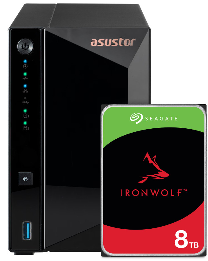 ASUSTOR AS3302T v2 + Seagate Ironwolf 8TB Main Image