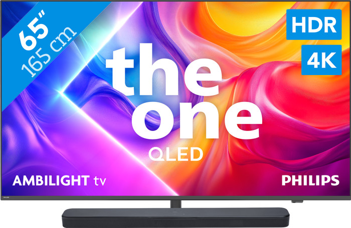 Philips Ambilight 65 Zoll PUS9000 QLED 4K (2025) + JBL Bar 300 M2 Schwarz Main Image