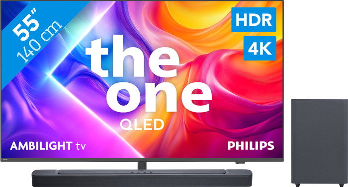Philips Ambilight 55 inches PUS9000 QLED 4K (2025) + JBL Bar 2.1 Deep Bass M2 Black Main Image