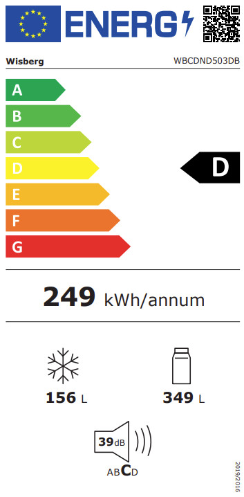 Wisberg WBCDND503DB energielabel