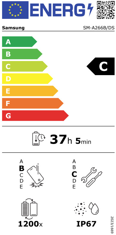 Samsung Galaxy A26 128GB Grün 5G + Samsung Ladegerät 25 Watt Schwarz energielabel