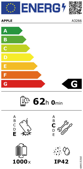 Apple iPad Air (2025) 11" 512GB Wi-Fi Blau energielabel