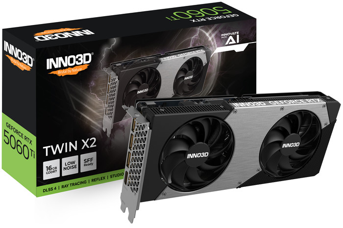 INNO3D GeForce RTX 5060 Ti TWIN X2 16GB vorne