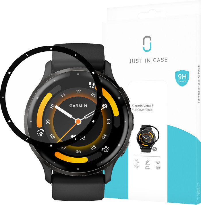 Just in Case Garmin Venu 3 Screen Protector Glass Duo Pack packaging