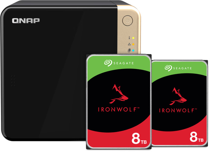 QNAP TS-464-8G + Seagate IronWolf 16TB (2x 8TB) Main Image