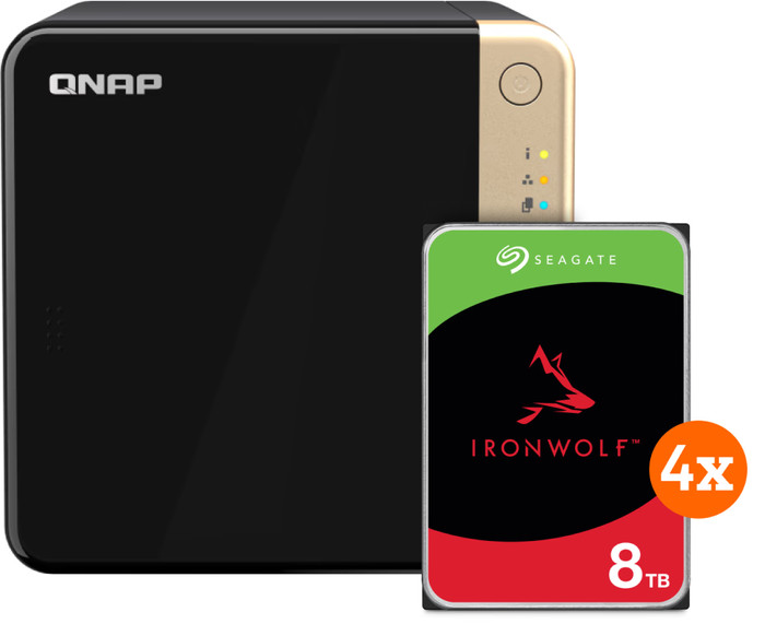 QNAP TS-464-8G + Seagate IronWolf 32TB (4x 8TB) Main Image