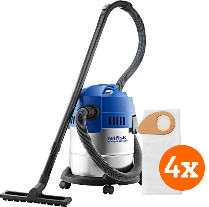 Nilfisk Buddy II 18 Inox + Nilfisk Vacuum Cleaner Bags for Buddy II (4x) Main Image