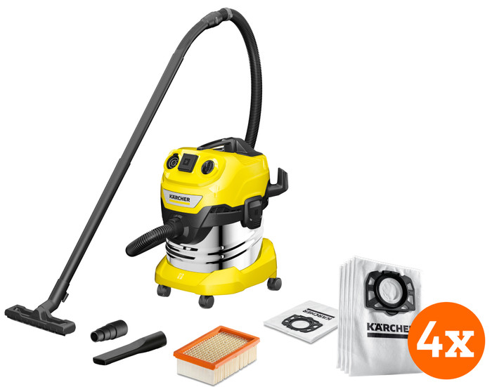 Kärcher WD 4 P S V-20/5/22 + Kärcher Vacuum Cleaner Bag for WD 4/5/6 (4x) Main Image