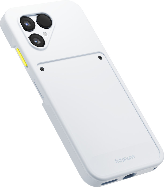 Fairphone 6 256GB Weiß 5G + Zubehörset rückseite