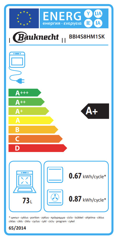 Bauknecht BBI4S8HM1SK energielabel
