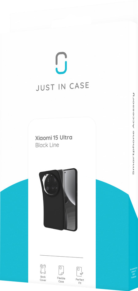 Just in Case Soft Design Xiaomi 15 Ultra Backcover Schwarz verpackung