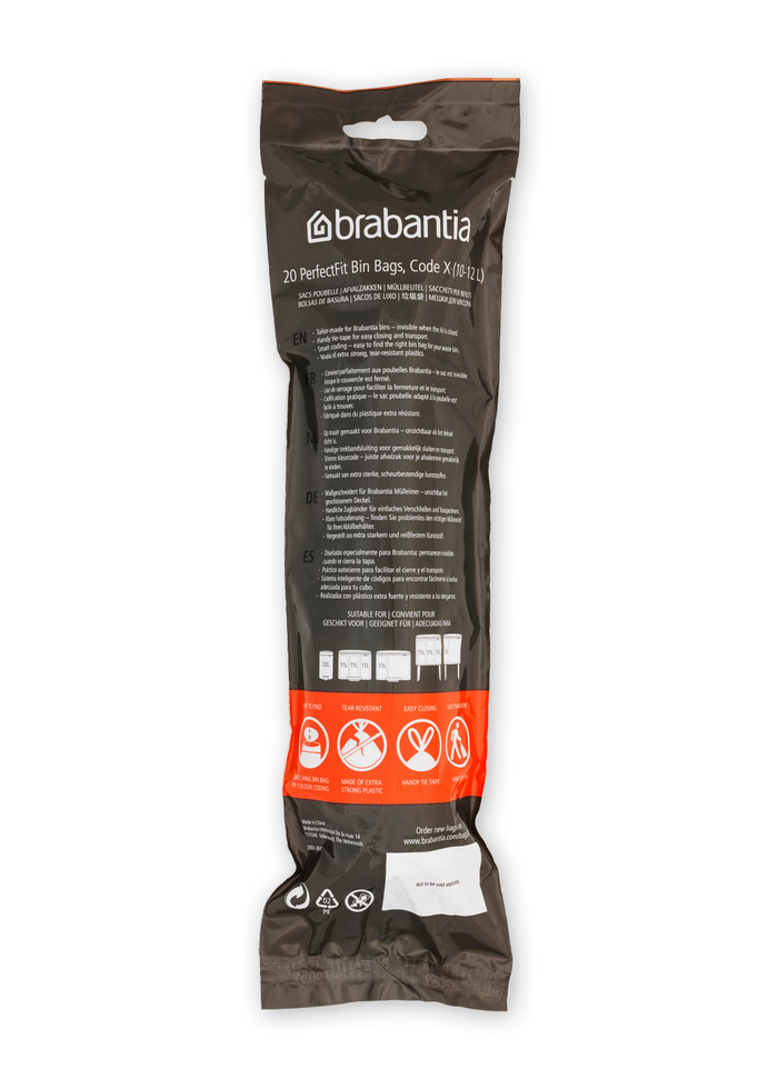 Brabantia Trash Bags Code X - 10 - 12L (200 units) back