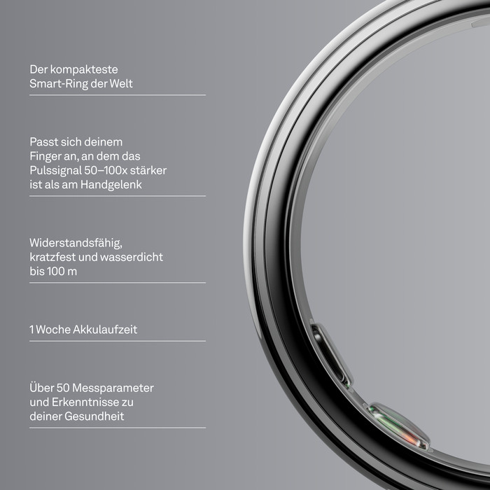 Oura Ring 5 Größe 8 Silber visueller lieferant