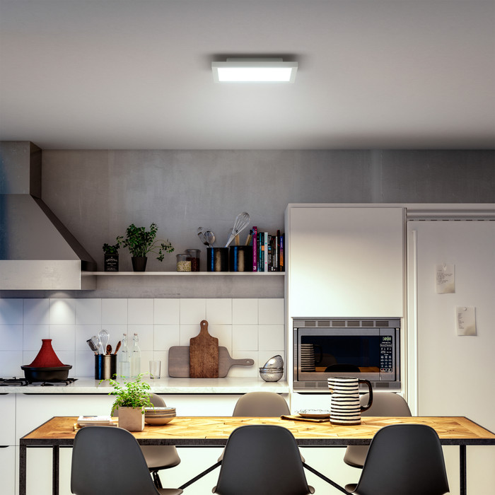 Philips Hue Aurelle White Ambiance Viereckig Klein Weiß produkt in gebrauch