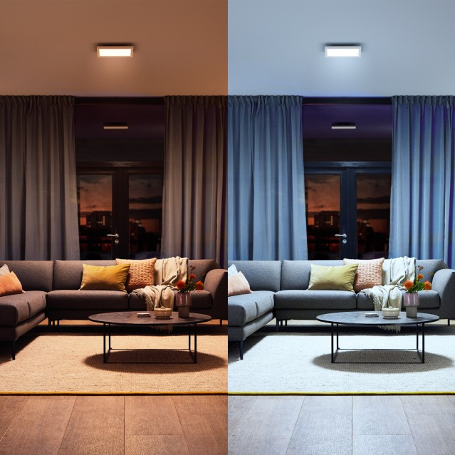Philips Hue Aurelle White Ambiance Viereckig Klein Weiß produkt in gebrauch