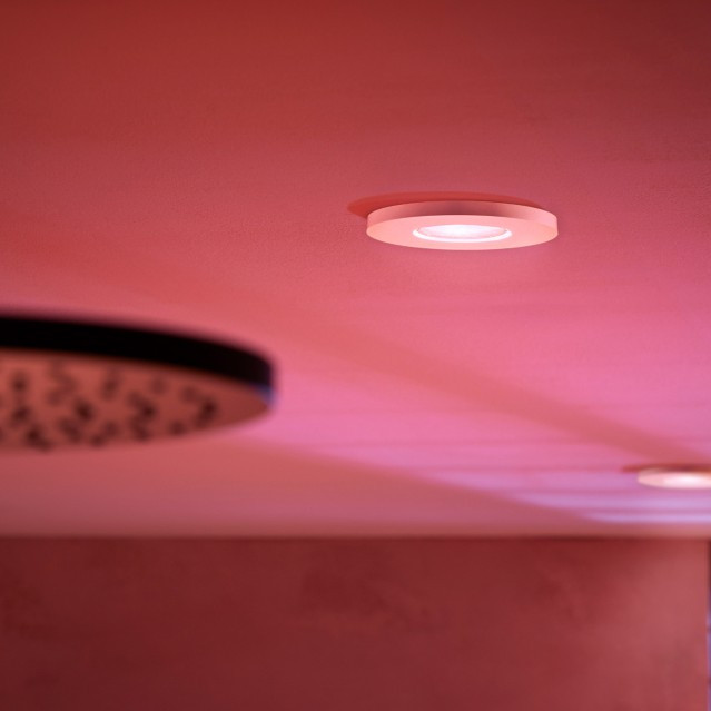 Philips Hue Xamento Bathroom Recessed Spot Light White and Color White 3-pack product in use