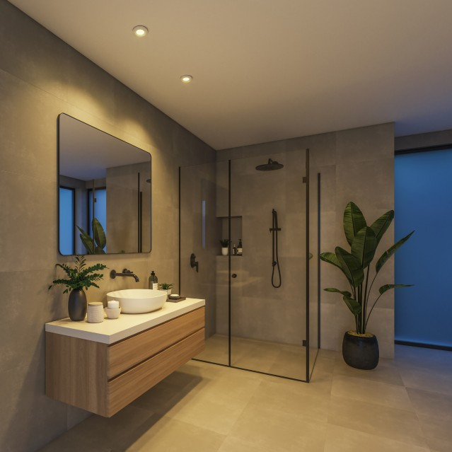 Philips Hue Adore Badezimmer-Einbaustrahler White Ambiance Weiß 3er-Pack produkt in gebrauch