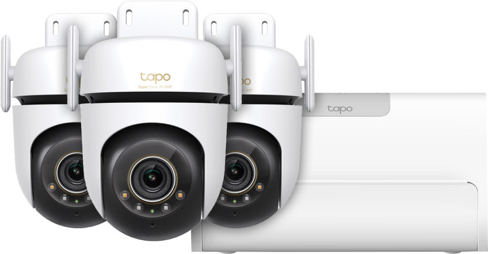 TP-Link Tapo C530WS 3er-Pack + H500 Smart HomeBase Main Image