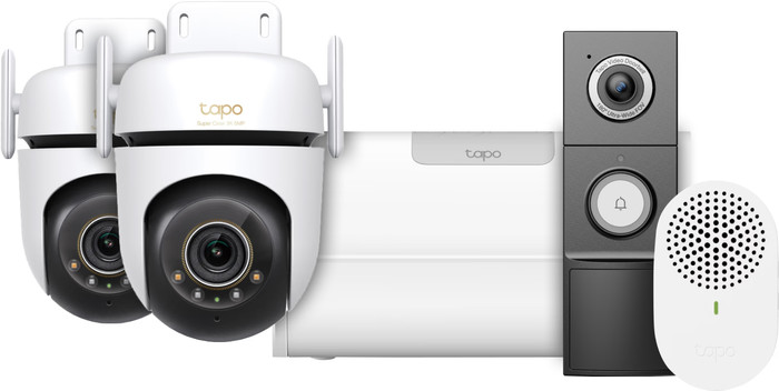 TP-Link Tapo C530WS Duo Pack + H500 Smart HomeBase + D235 Smart Battery and Wired Doorbell Main Image