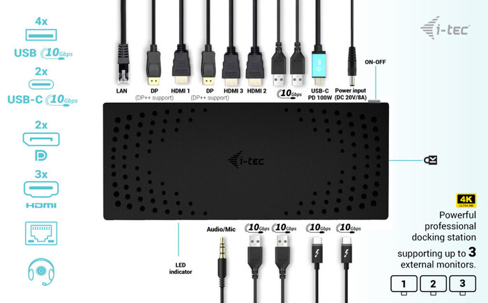 i-tec Triple 4K Docking Station 100W visual supplier