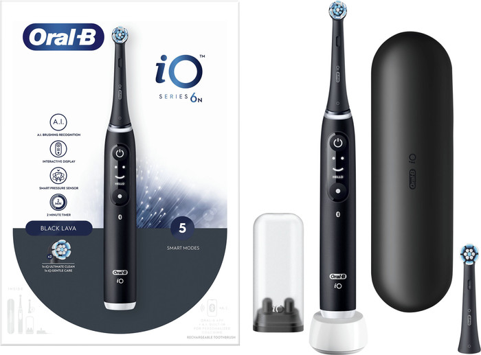 Oral-B iO 6N Black + Extra iO Gentle Care Brush Attachment accessory