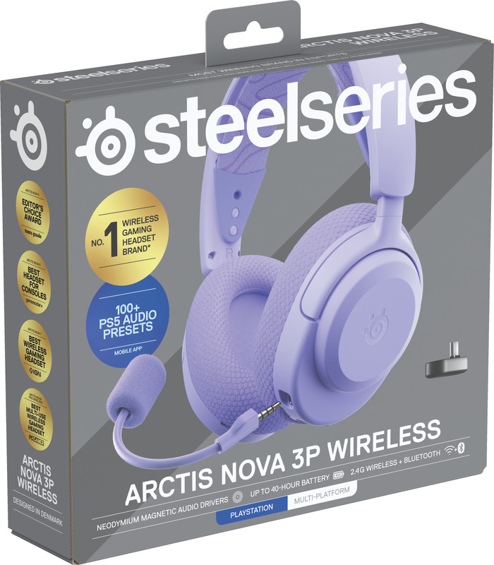 SteelSeries Arctis Nova 3P Lavendel verpackung
