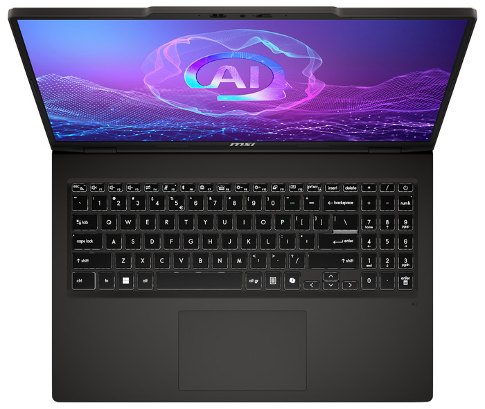 MSI Venture A16 AI+ Copilot+ OLED A3HMG-036 - 16 inches - AMD Ryzen AI 5 - 16GB RAM/512GB SSD top