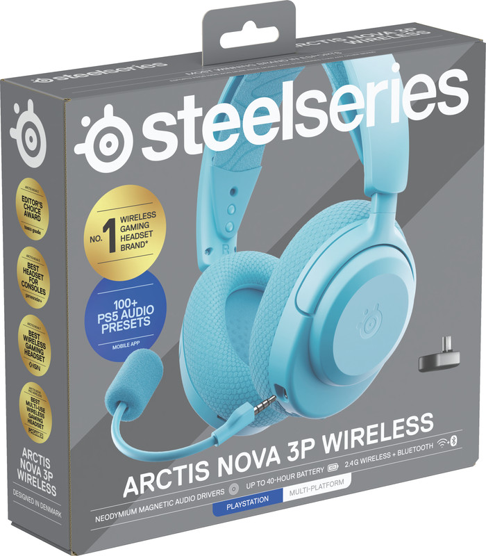 SteelSeries Arctis Nova 3P Aqua packaging