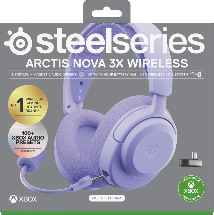 SteelSeries Arctis Nova 3X Lavendel verpackung