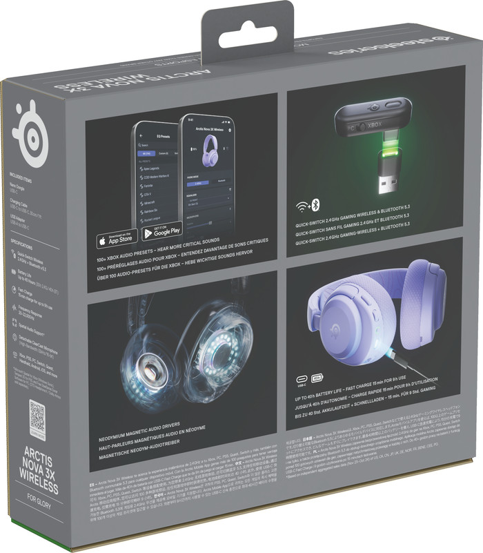 SteelSeries Arctis Nova 3X Lavendel verpackung