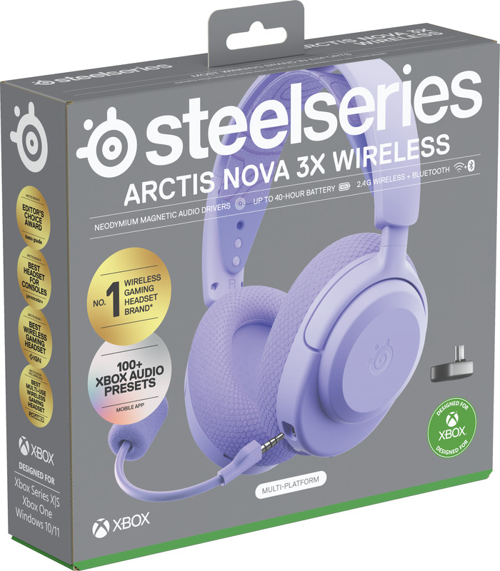 SteelSeries Arctis Nova 3X Lavendel verpackung