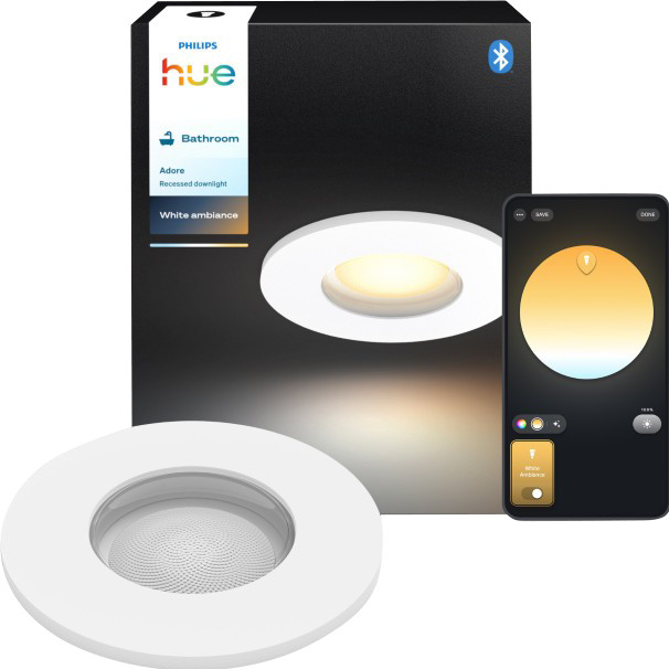 Philips Hue Adore Recessed Spot Light Bathroom White Ambiance White Main Image