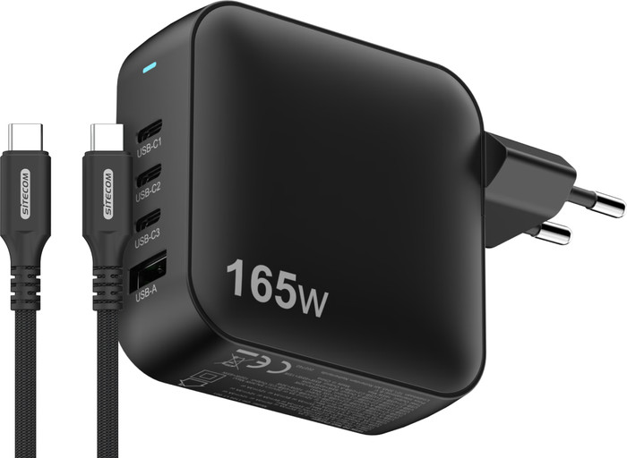 Sitecom 165 W GaN Power Delivery Wandladegerät + Sitecom USB-C-auf-USB-C-Kabel 2 m Main Image