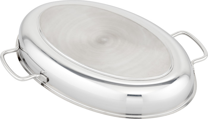 ELO Bella Gusto Ovaler Bräter aus Edelstahl mit Grill-Einsatz detail
