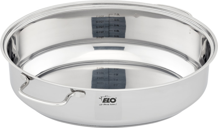 ELO Bella Gusto Ovaler Bräter aus Edelstahl mit Grill-Einsatz innen