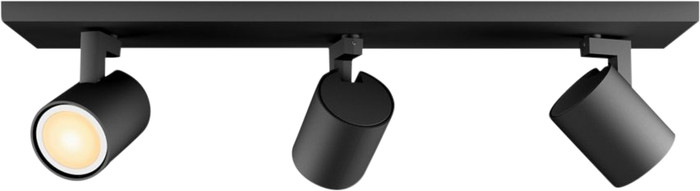 Philips Hue Runner Mounted Spot Light White Ambiance - 3 Spots - Black + Dimmer front