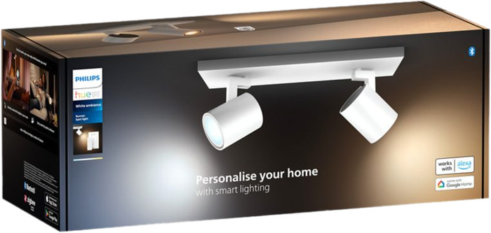 Philips Hue Runner Mounted Spot Light White Ambiance - 2 Spot - White + Dimmer packaging