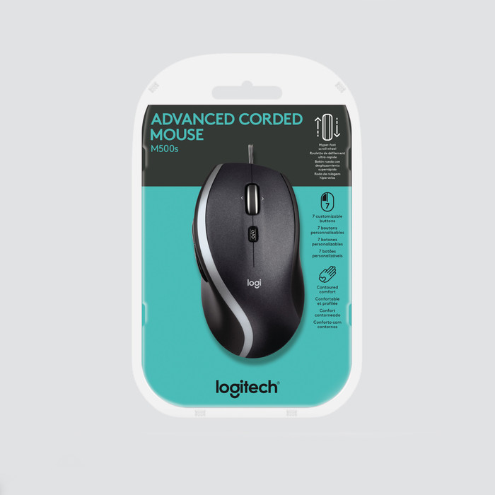 Logitech M500s Advanced Wired Mouse packaging